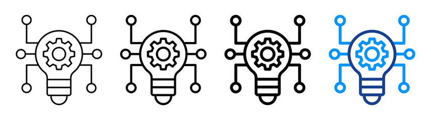 Smart Technology Icon Different Style Outline Collection Set