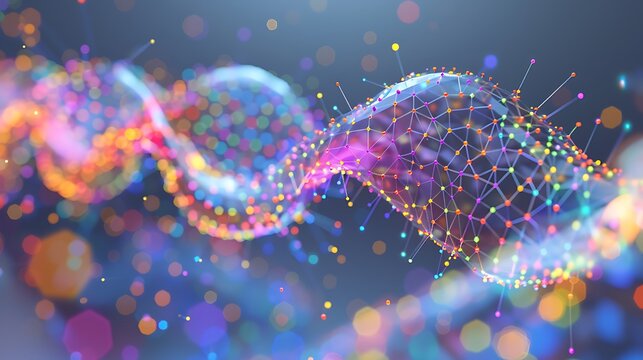 Web of AI learning paths with colorful synapses and glowing connectors, forming an abstract neural brain in 3D, over digital gradient background. - Powered by Adobe