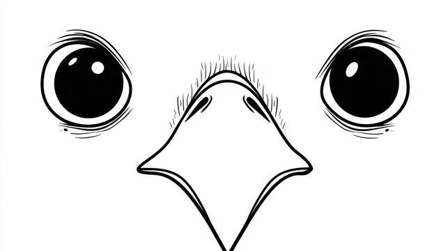 Close-up monochrome sketch of an owl's face showing eyes, beak, and face