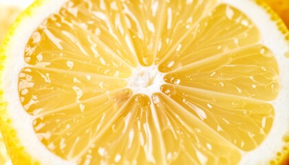 A bright, macro of juicy lemon slice.