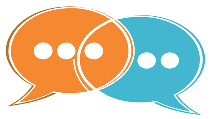 Colorful Overlapping Speech Bubbles Representing Communication and Dialogue.