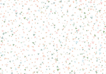 Vector illustration of a seamless pattern of small, colorful triangles scattered across a, creating a festive and abstract confetti effect