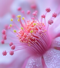 Extreme close-up flower with pollen
