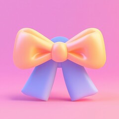 Front view of a simple bow, 3d illustration
