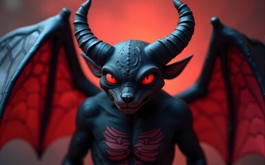 Jersey Devil with bat wings and red eyes. High quality