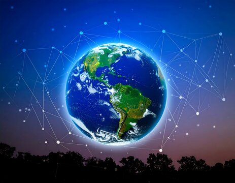 Earth in starry night