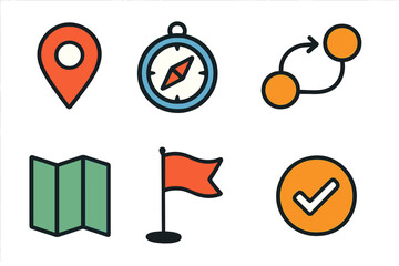 Navigation and travel icons
