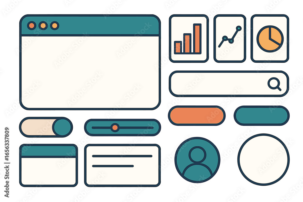 Fototapete user interface elements for web and app design