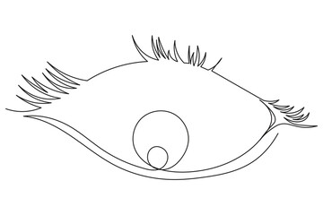 Eye shape outline sketch one line continuous art minimalist isolate illustration