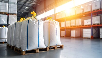 Industrial warehouse with large bags