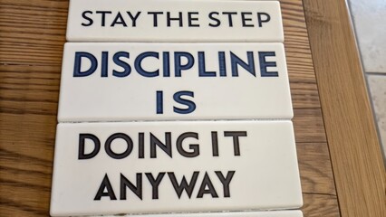 Motivational wall art letters inspiring discipline and action