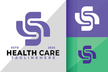 Letter S Health Care Monogram Logo Icon Vector Design Illustration