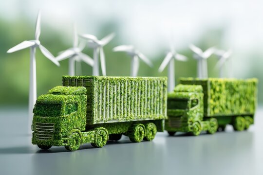 Green Logistic, Transport Management System technology clean energy, eco friendly for sustainable environment. Carbon neutral supply chain, Reduce greenhouse gas emission Economy trade, import, export