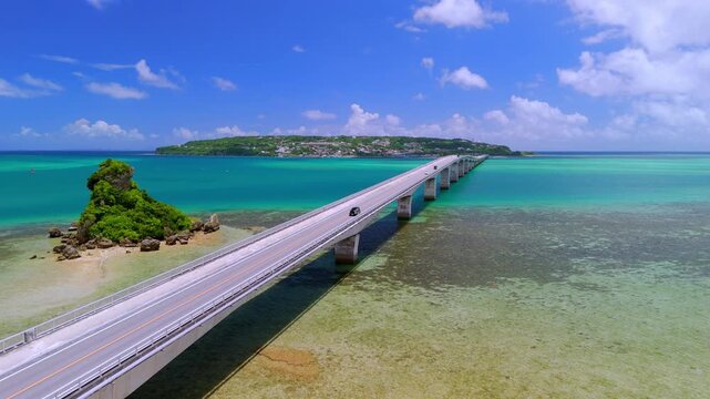 Kouri Bridge, a magnificent bridge spanning the azure waters of Okinawa
