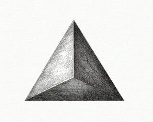 Equilateral Triangle Vintage Engraving Illustration with Three Same Side Lines