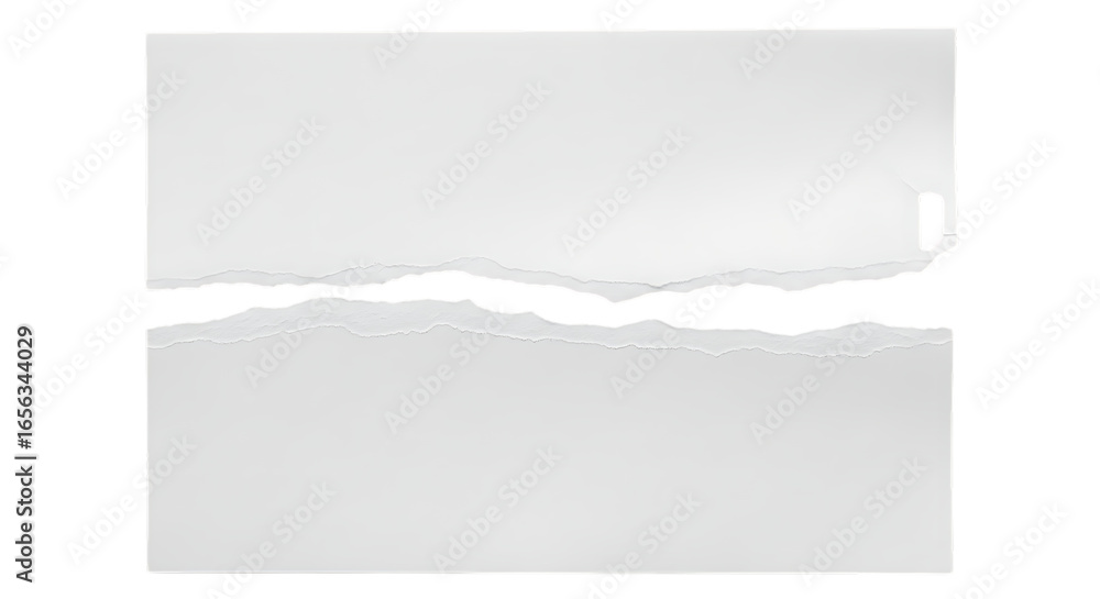 Poster Torn paper background with a jagged edge isolated on a transparent background for design projects