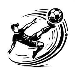 Boy Playing Football (Kick Pose)