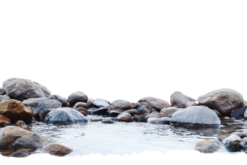 Natural river isolated on transparent background