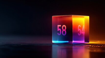 Dynamic colorful cube display digital studio 3d render modern environment close-up perspective