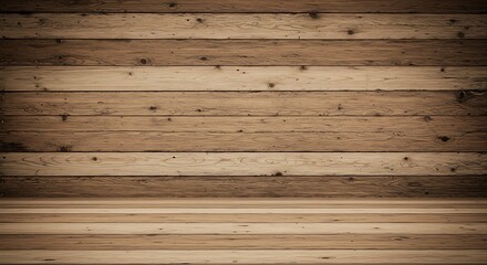 Fototapeta premium Rustic Wooden Planks Background with Natural Grain and Knots