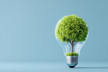 the light bulb that represents green energy for technology environmental friendly renewable energy or clean circular energy concept. sustainable energy sources.