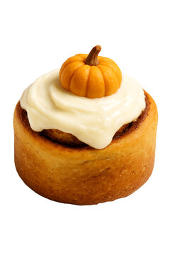 sinabon with pumpkin on a transparent background. autumn sinabon