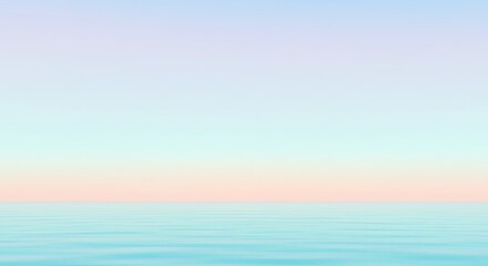 Fototapeta premium Pastel Sky and Calm Ocean: Tranquil Seascape Background Image