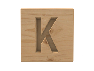 Wooden box letter K