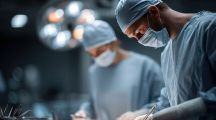 in modern operating room advanced ai system assists skilled surgeon during critical procedure showcasing