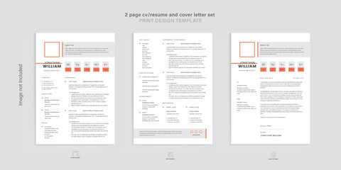 Minimal resume and cv and cover letter set