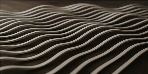 Black and white fabric texture with abstract striped pattern and natural wave design
