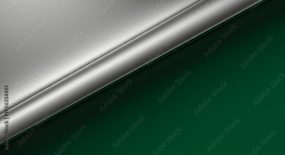 Poster silver and emerald green abstract background: modern diagonal design for branding and web design