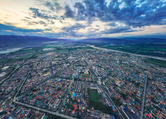 aerial view of the city
