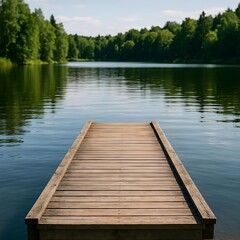 Fototapeta premium wooden pier on lake