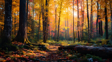 Fototapeta premium Sunlight in Forest Path