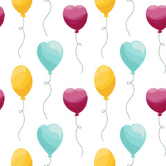 Seamless pattern of balls, decorative geometric texture with round shapes, playful abstract background, repeating circle design for fabric, wallpaper, wrapping paper, vector illustration.