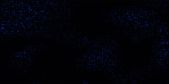 Led screen light background texture with pixel pattern. Digital tv display wall panel in blue, pink and purple gradient. Abstract bright television videowall grid vector design template with circle