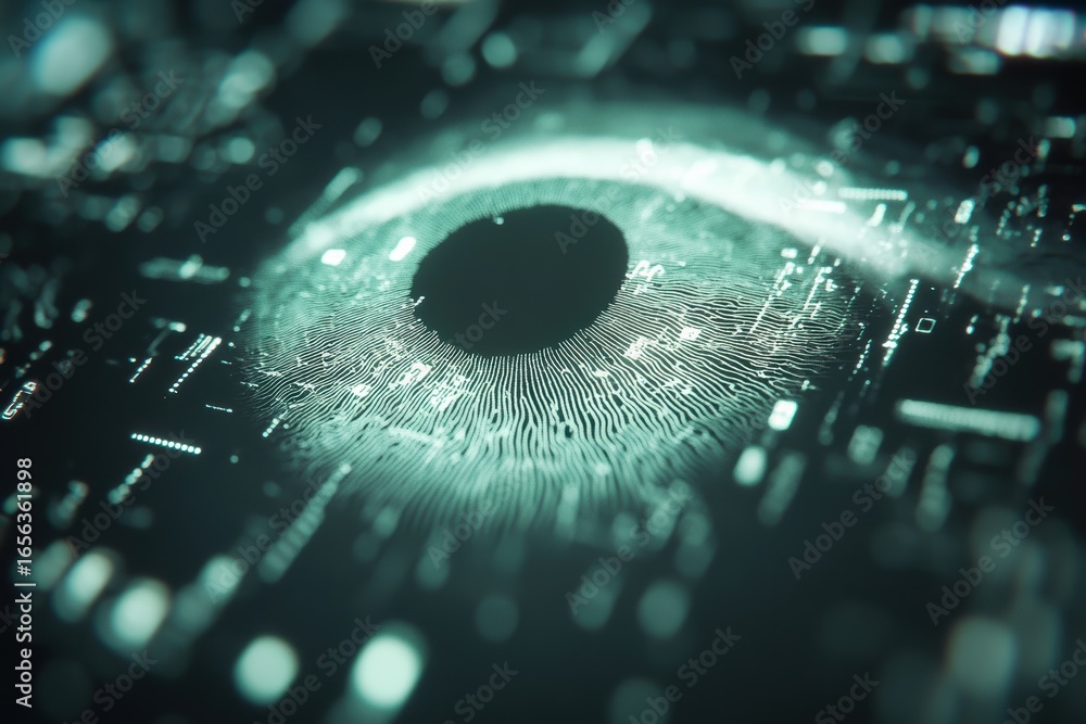Aufkleber biometric scanning and retina scan animation showcasing advanced technology in security systems