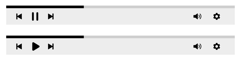 player bar vector. Media player timeline.