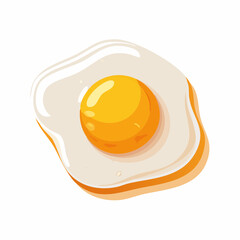 Fried Egg Illustration On White Background