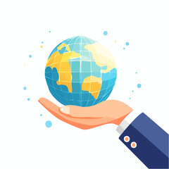 Hand Holding Globe Illustration