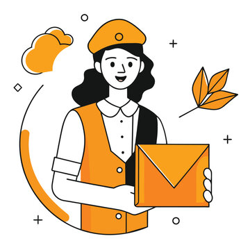 paperboy business illustration of a woman 
