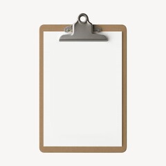 Blank clipboard with white paper.