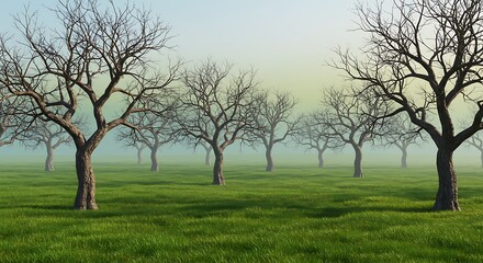 Fototapeta premium 朝の静寂、春の息吹