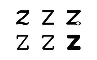 flat black solid icon items isolated on white background shape (zeta form): curve stroke notch loop path