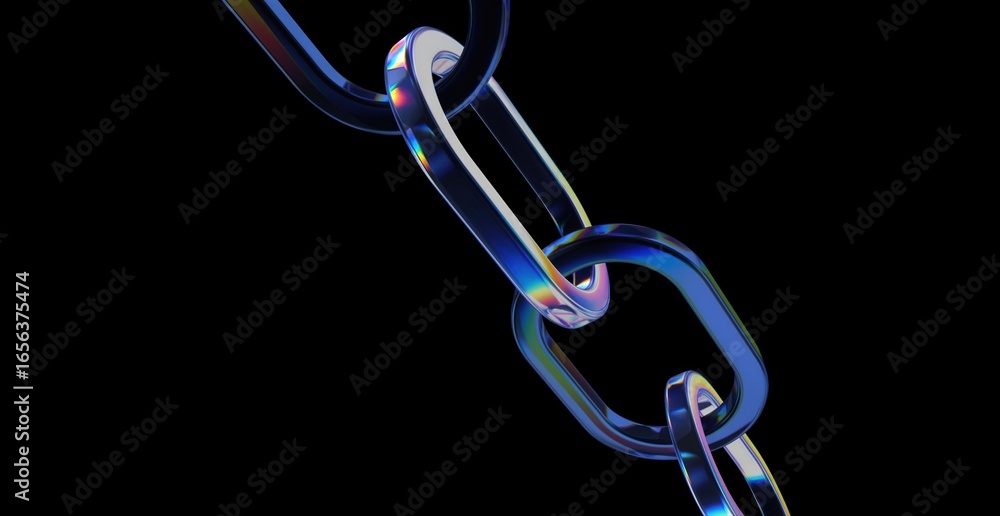 Poster close up shot of a chain. the links are connected and have an elegant appearance. the chain is perfe