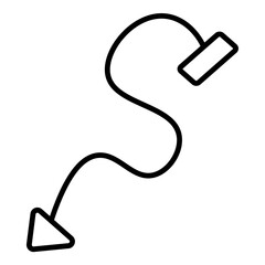 Obraz premium Elegant outline icon tracing an intricate and meandering path to a final drop point.