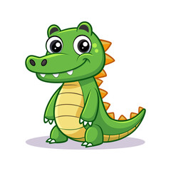 Obraz premium Adorable Baby Crocodile Cartoon Illustration