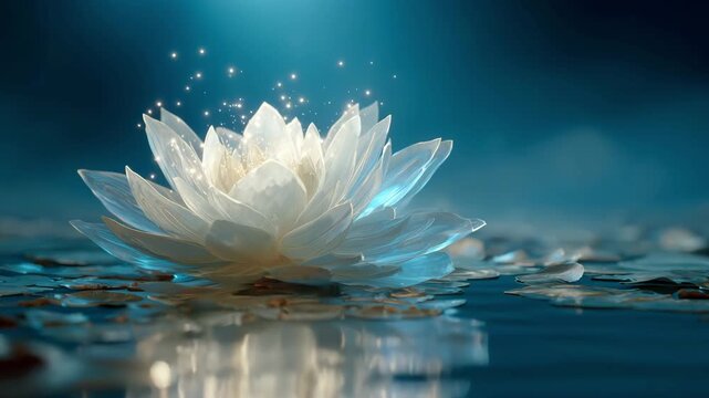 white flowers floating in calm water