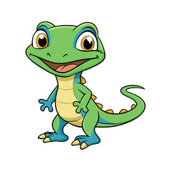 Adorable Cartoon Gecko Illustration